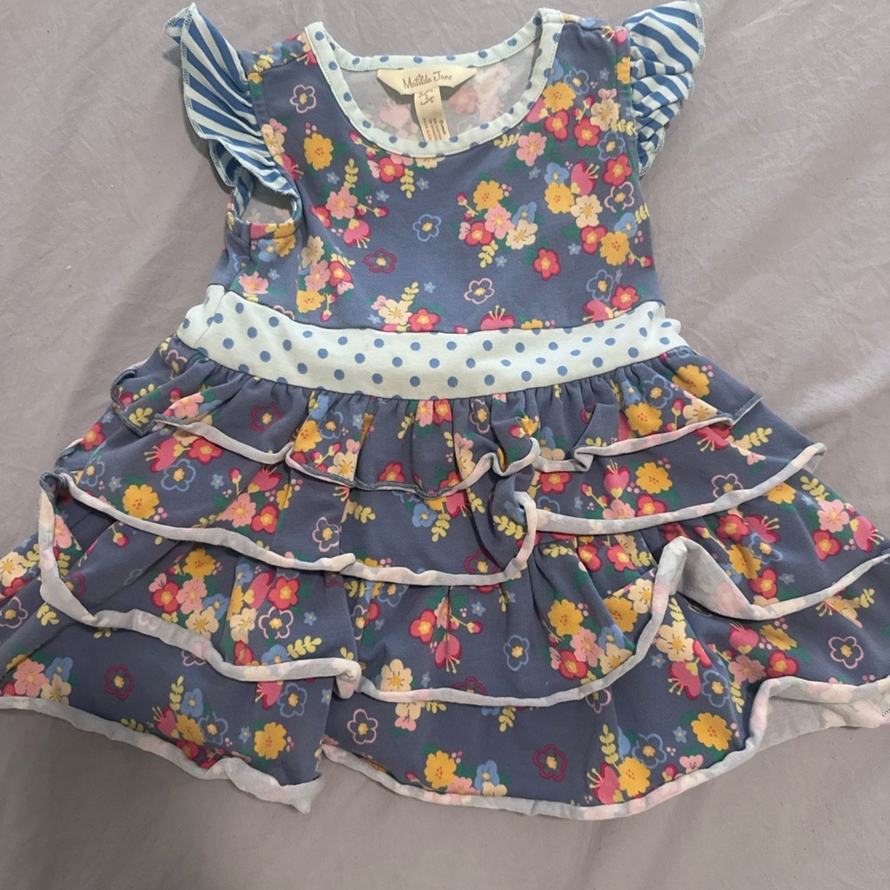 Matilda Jane Blue Floral Ruffle Dress